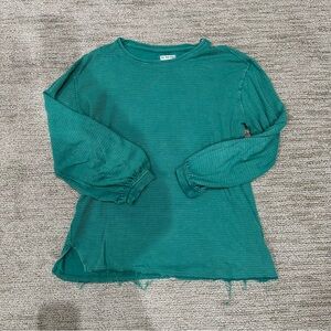 We The Free Teal Knit Top